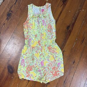 Lilly Pulitzer for Target Challis Romper Happy Place Size Medium Spring Summer